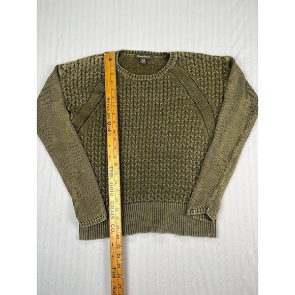 Tommy Bahama Cable Knit Sweater Distressed Olive Green Womens Size Medium - Picture 5 of 7